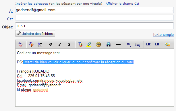 Def: Accusé de réception d'un mail