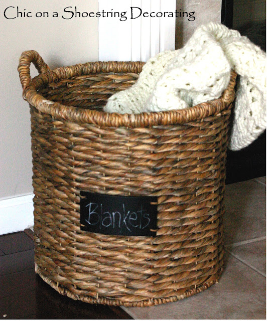 basket with chalkboard