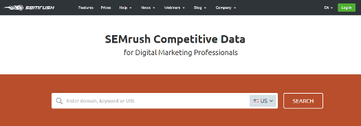 SEMRush Competitors research tool