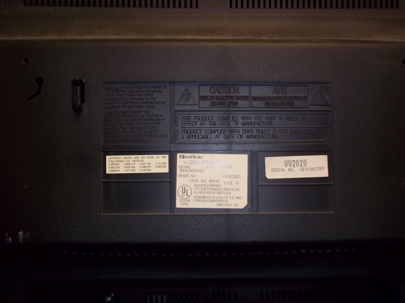 Jemascola's Blogspot 20" Quasar VV2020 and 26" Mitsubishi CS26EX1