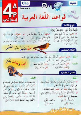 قواعد اللغة العربية مطوية كليك السنة الرابعة ابتدائي الجيل الثاني