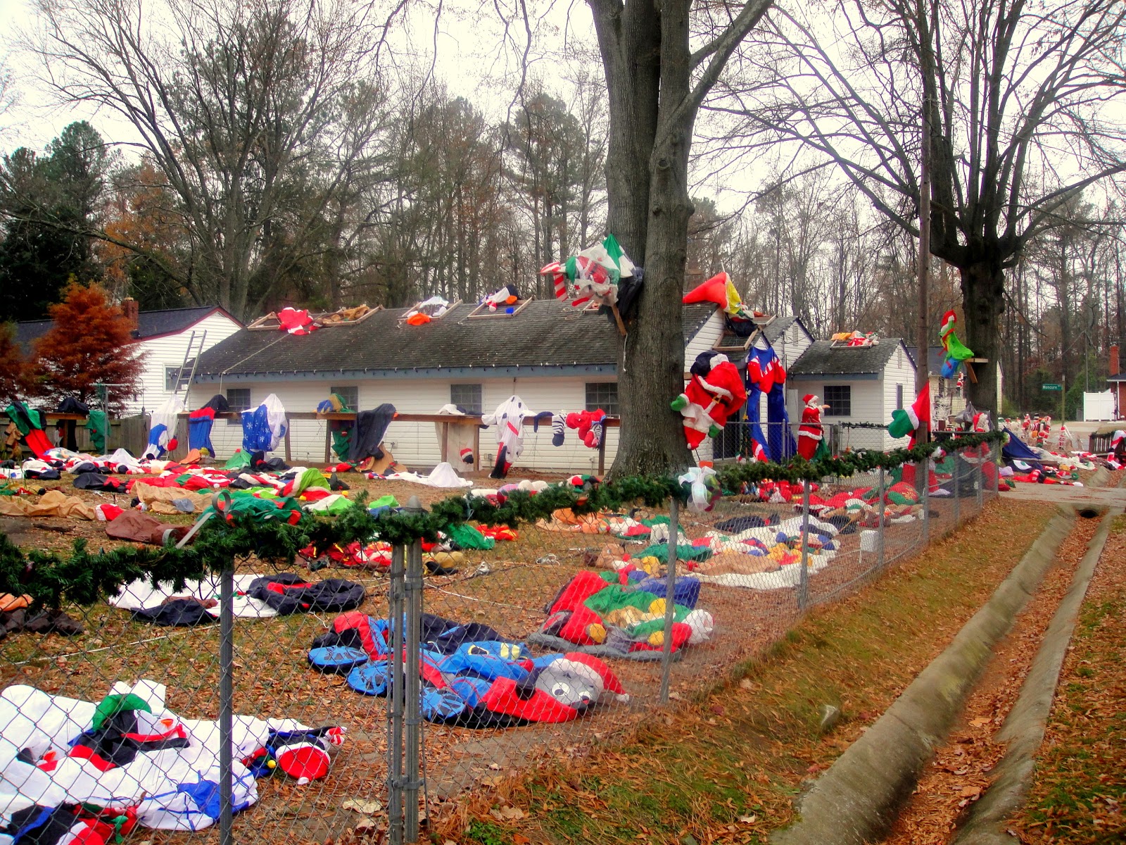 Neighbor S Deflated Christmas Decorations Look Like Grisly North My Neighbor S Lawn With All Of Its Deflated Christmas Inflatables Looks Like A Grisly North Pole Crime Scene