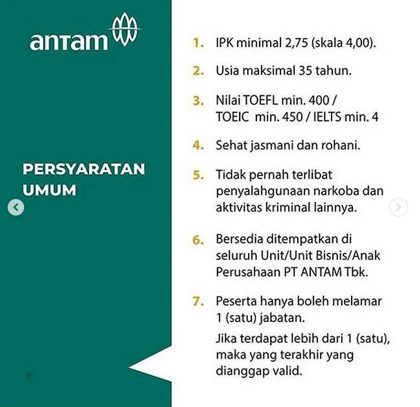 Lowongan Kerja di PT Antam November 2018 Terbaru