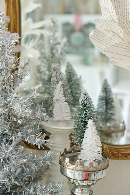 Pink and White Christmas Dining Room