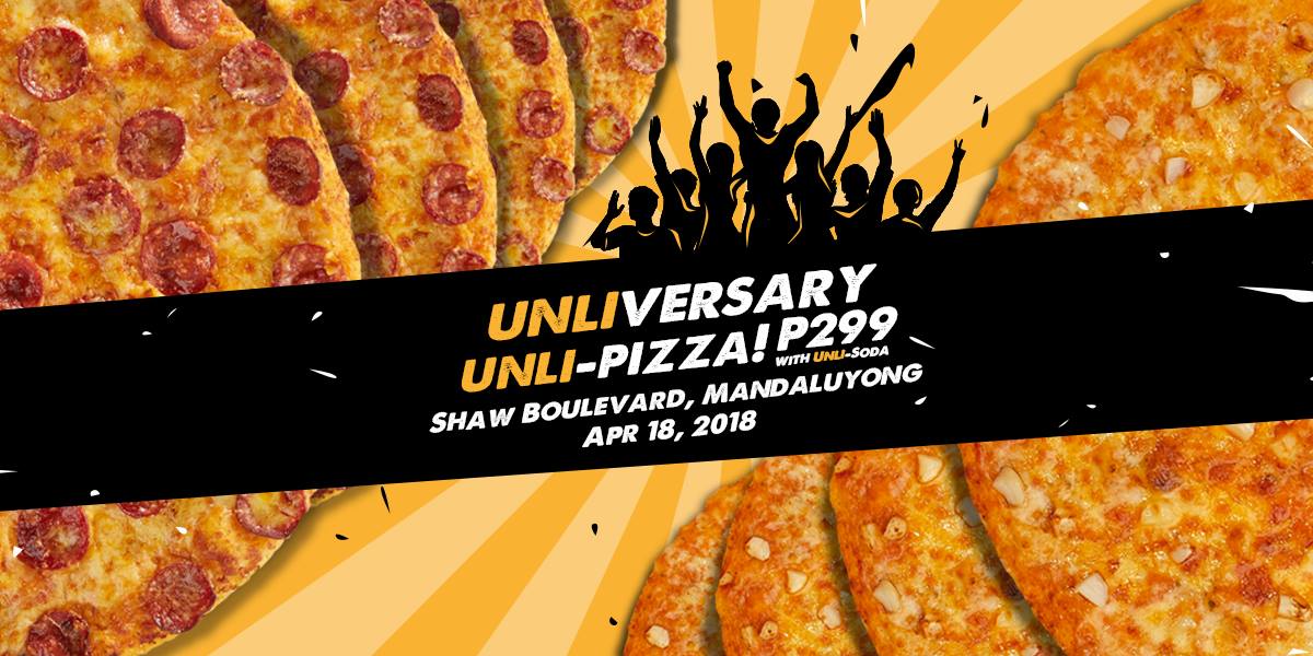 Manila Shopper Yellow Cab Shaw UNLIversary UNLIPizza Promo April 18 2018