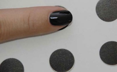 Black nail polish with Mini Pearl Tiny Beads - Nail Art Design