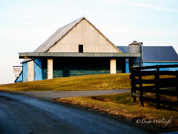 barn painted blue