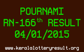 POURNAMI Lottery RN-166 Result 04-01-2015