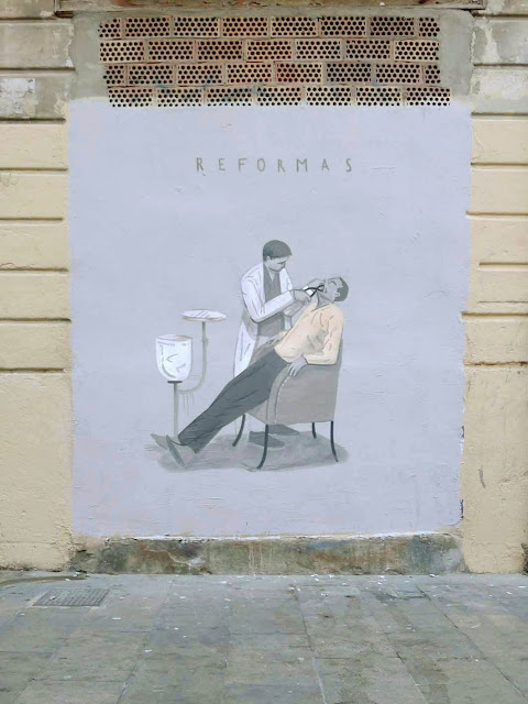 "Reforms" New Street Art Piece by Spanish Artist VinZ on the streets of Valencia, Spain. 1
