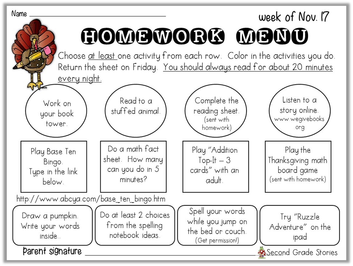 vocabulary homework ideas