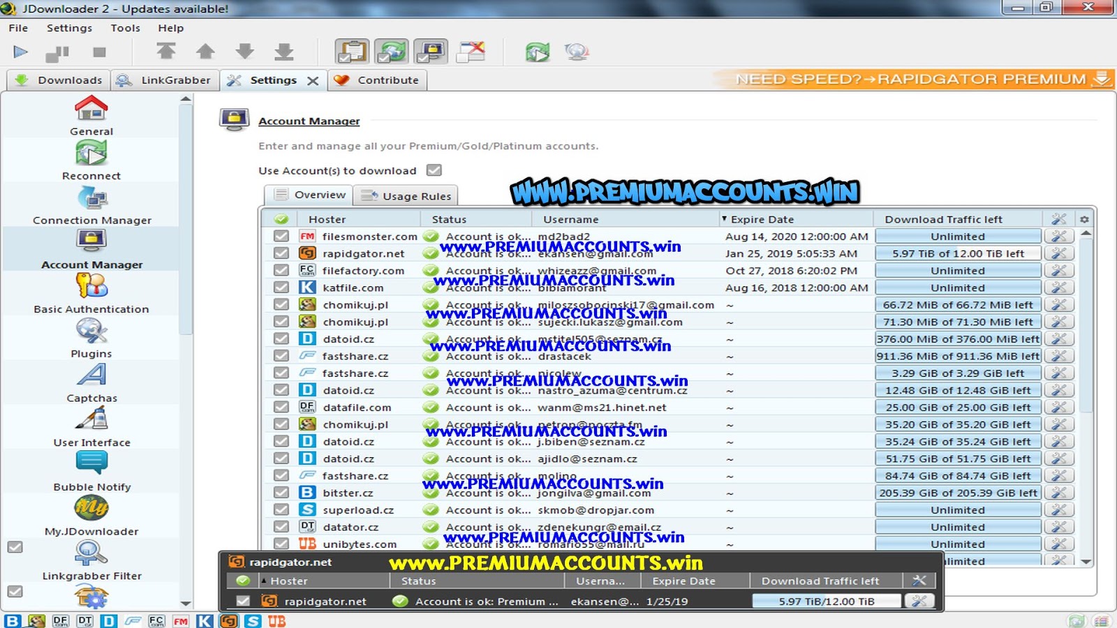 How To Use Jdownloader 2 Premium Accounts Database - magicallasopa