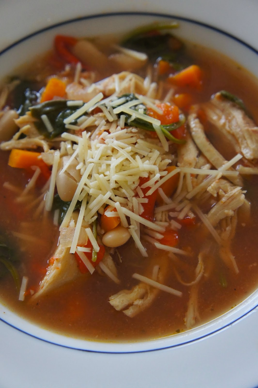 Savory Sweet and Satisfying Crock Pot Tuscan Chicken Soup