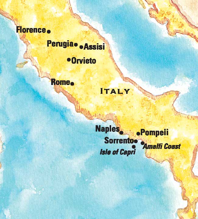 kulturedKenzie 6330 Miles - ItalySorrentoOrvietoMap2008