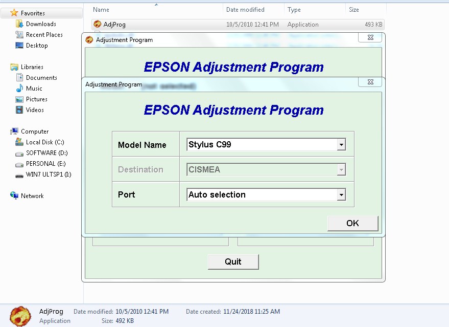 adjustment program epson tx300f
