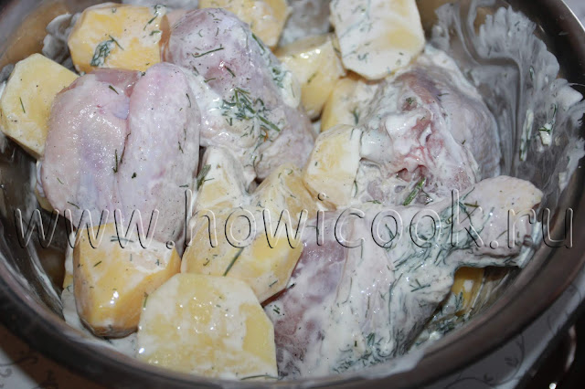рецепт курицы в кефире с молодым картофелем с пошаговыми фото