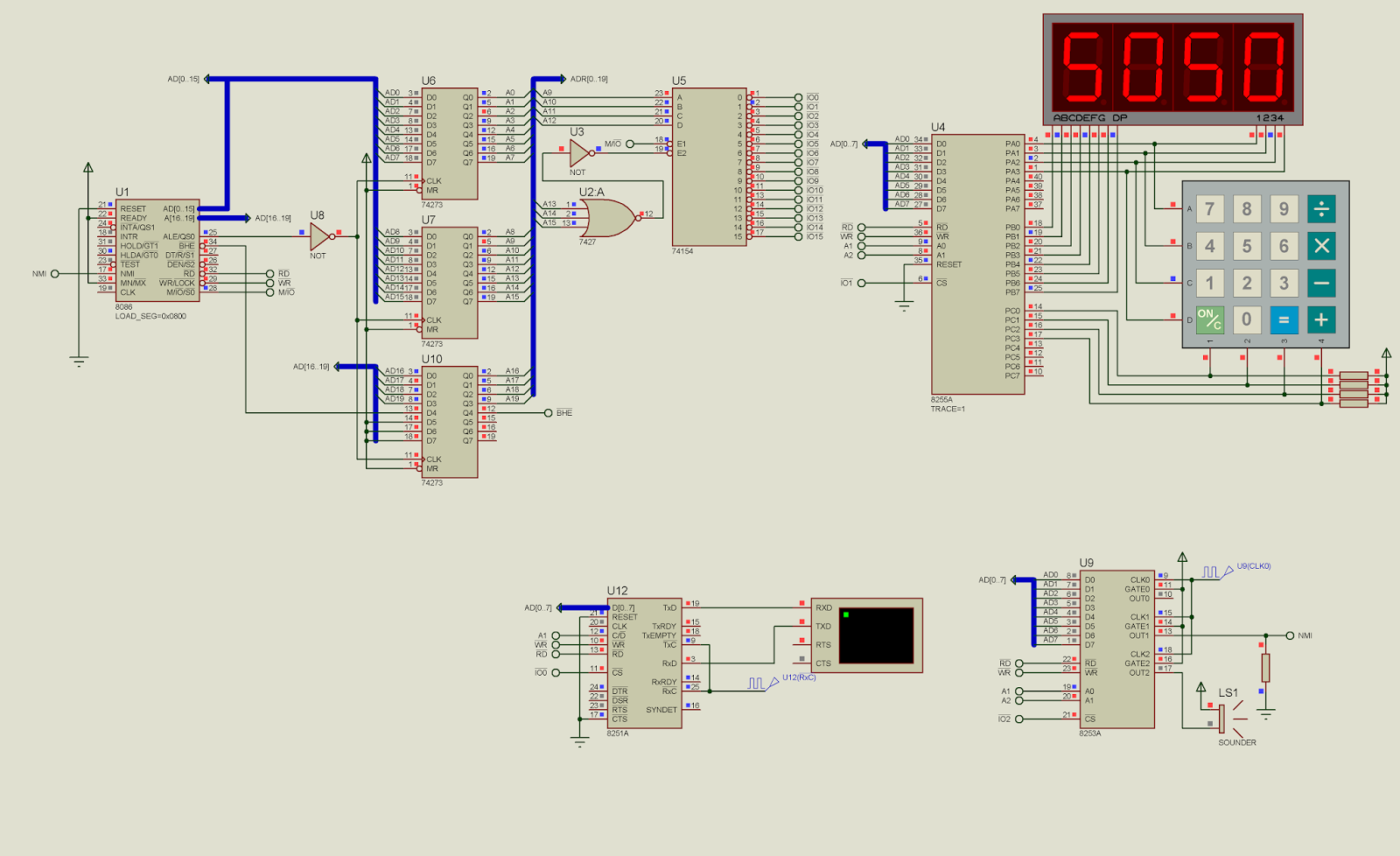 Electronics at your Doorstep A 4 digit calculator using 8086