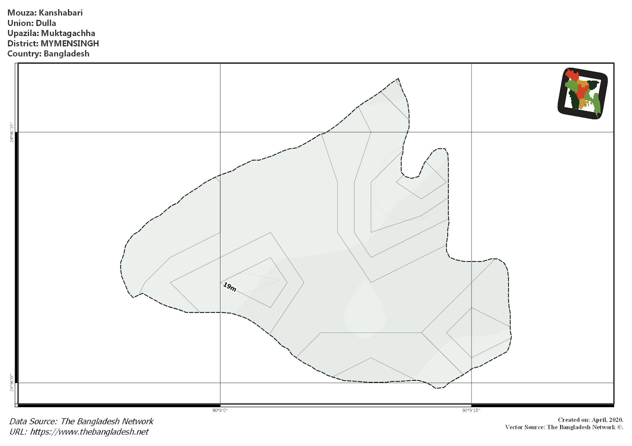 Map of Kanshabari Mouza of Muktagachha Upazila, MYMENSINGH Map of Kanshabari Mouza of Muktagachha Upazila, MYMENSINGH, Bangladesh.