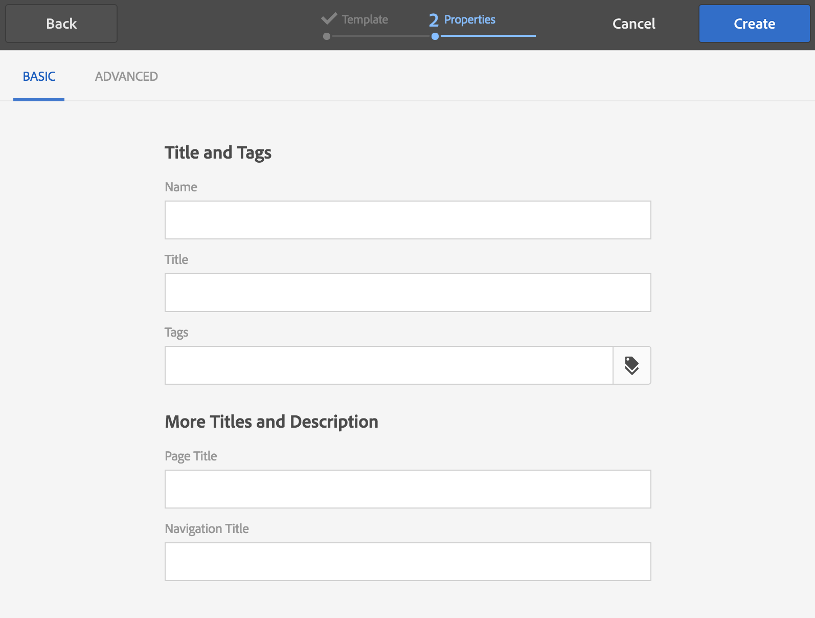 Adding to the Create Page Wizard in Touch UI AEM Tutorials for Beginners