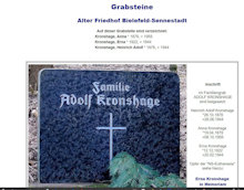 Grabstätte Kronshage auf dem "grabsteine-projekt" von "genealogy.net"
