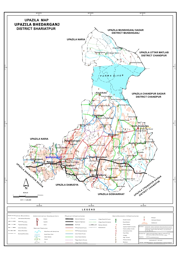 Bhedarganj Upazila Map Shariatpur District Bangladesh