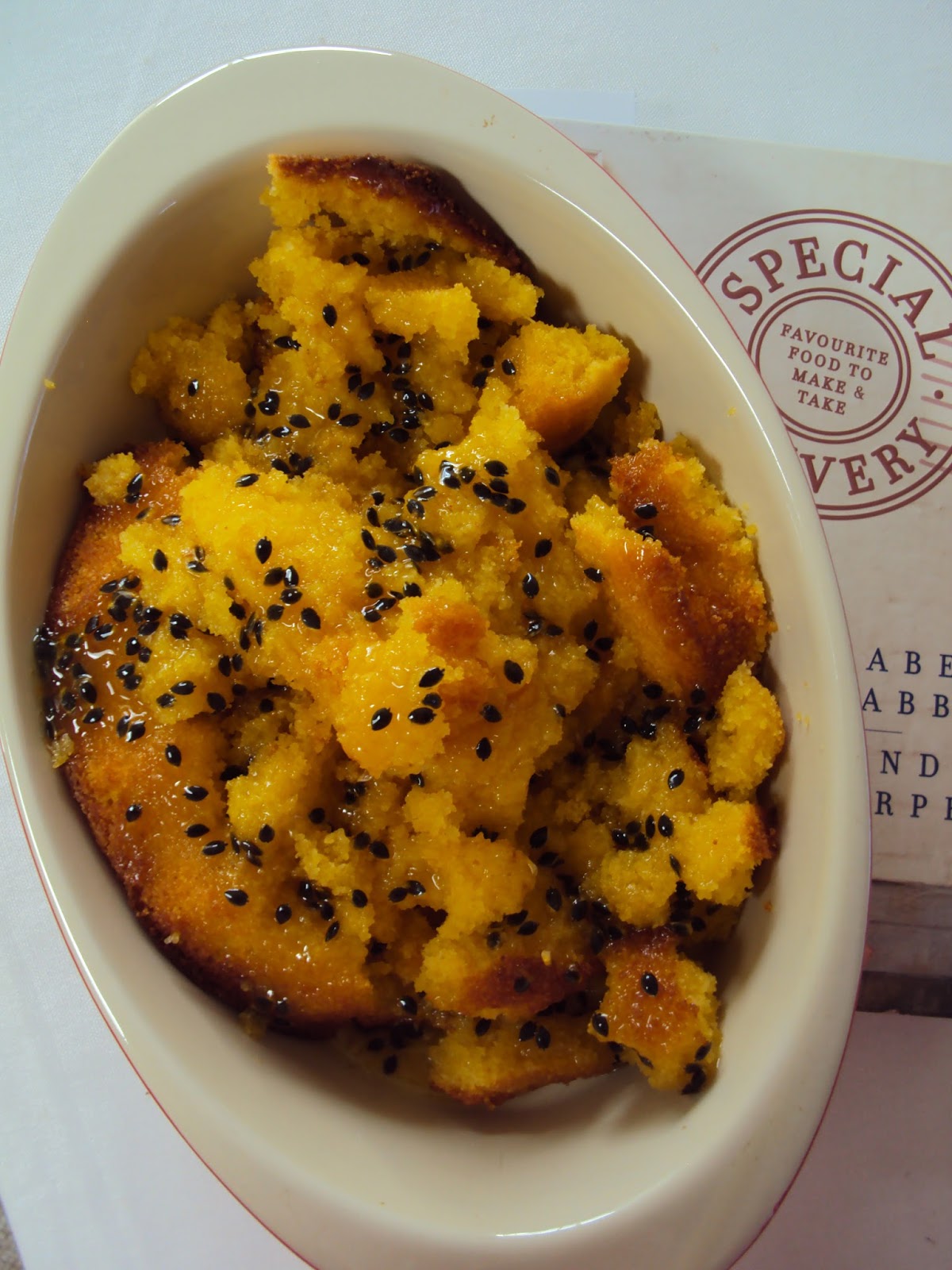 Dig In passionfruit polenta pudding