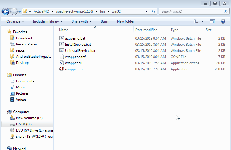 Installing ActiveMQ (Mqtt broker) on Windows
