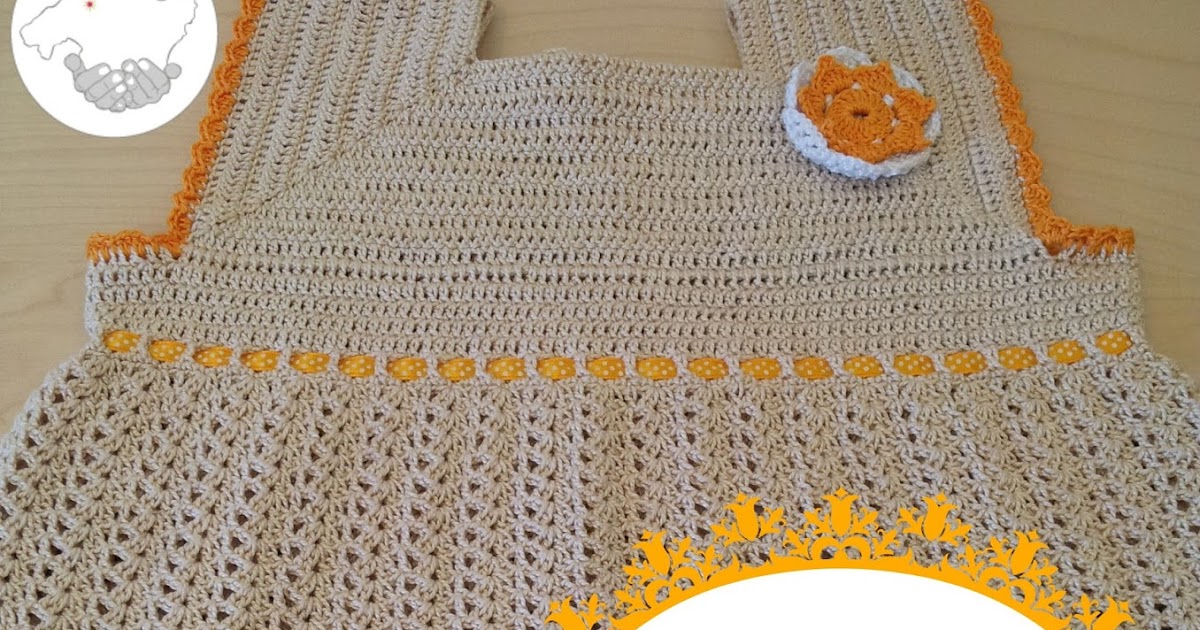 Patrón y esquemas de vestido de ganchillo (crochet) para niña de 18 meses
