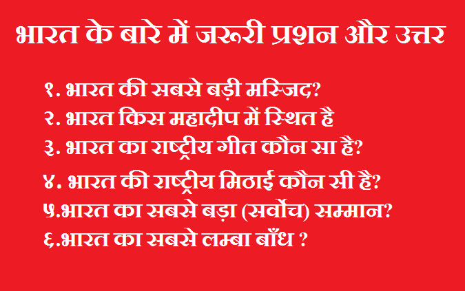 General knowledge questions about india General knowledge questions about india