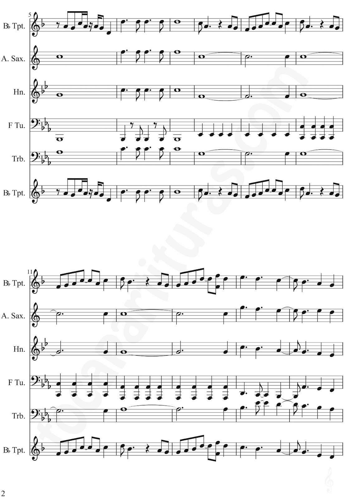 diegosax YMCA de Village People Partituras de Charanga o Pequeña Banda