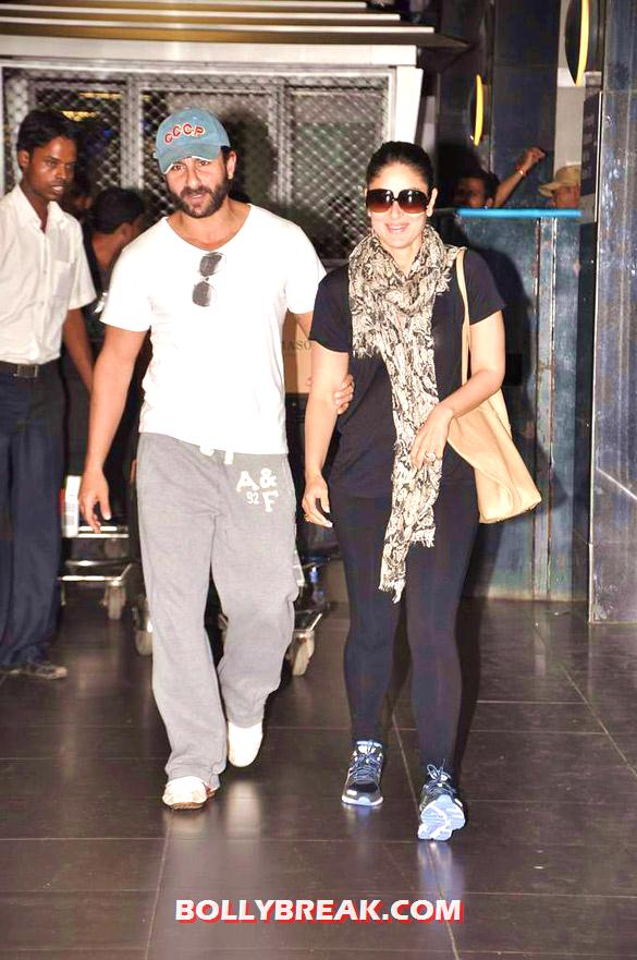 Saif Ali Khan, Kareena Kapoor - (4) - Saif & Kareena return from Paris - Airport Pics 2012