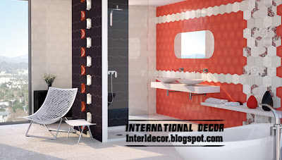 red and white bathroom wall tiles, wall tiles