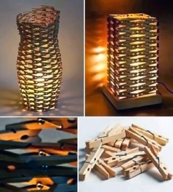 Como Fazer Luminárias Usando Prendedores de Roupas Artesanato na Pratica