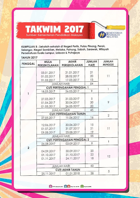Kalendar 2017 Malaysia Versi Terbaik Cuti-cuti Sekolah & Cuti Am 2017