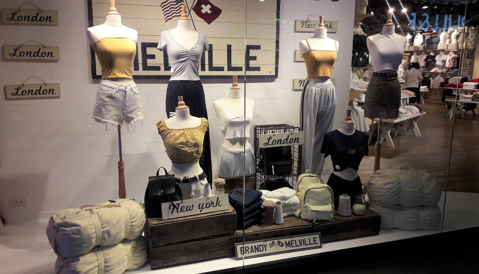 Brandy Melville windows in Bangkok