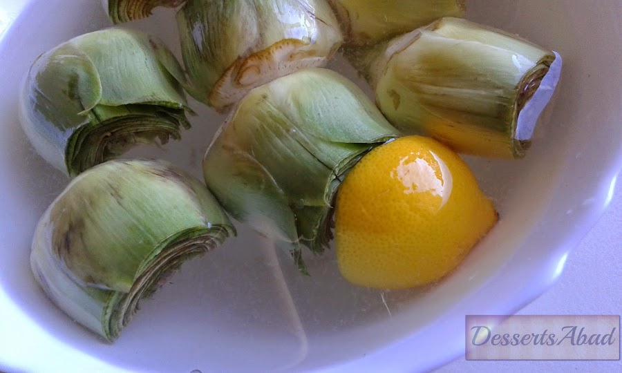 Alcachofas (en agua con limón)