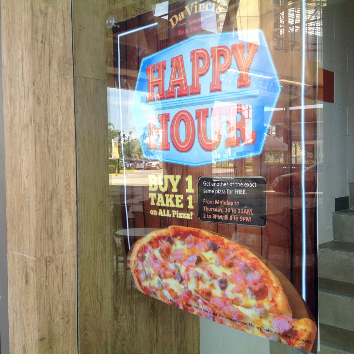 Da VInci's Happy Hour Promo Ends Today