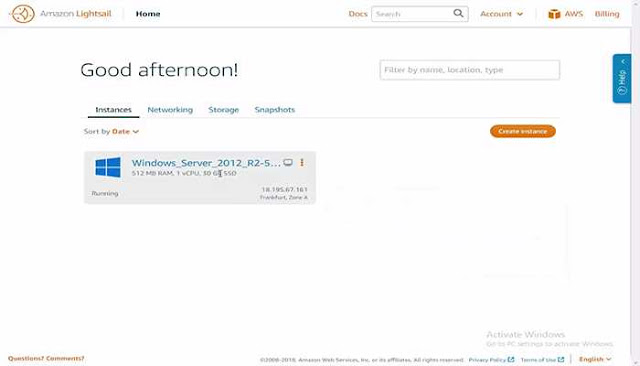 حساب أمازون VPSRDB 17