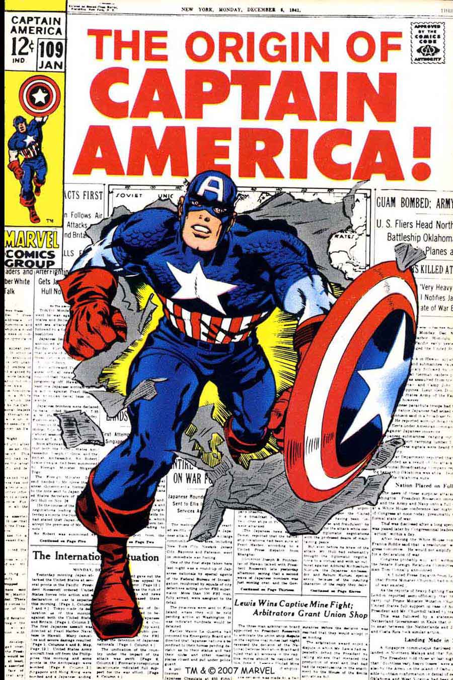 Captain America v1 #10 9marvel comic book cover art by Jack Kirby