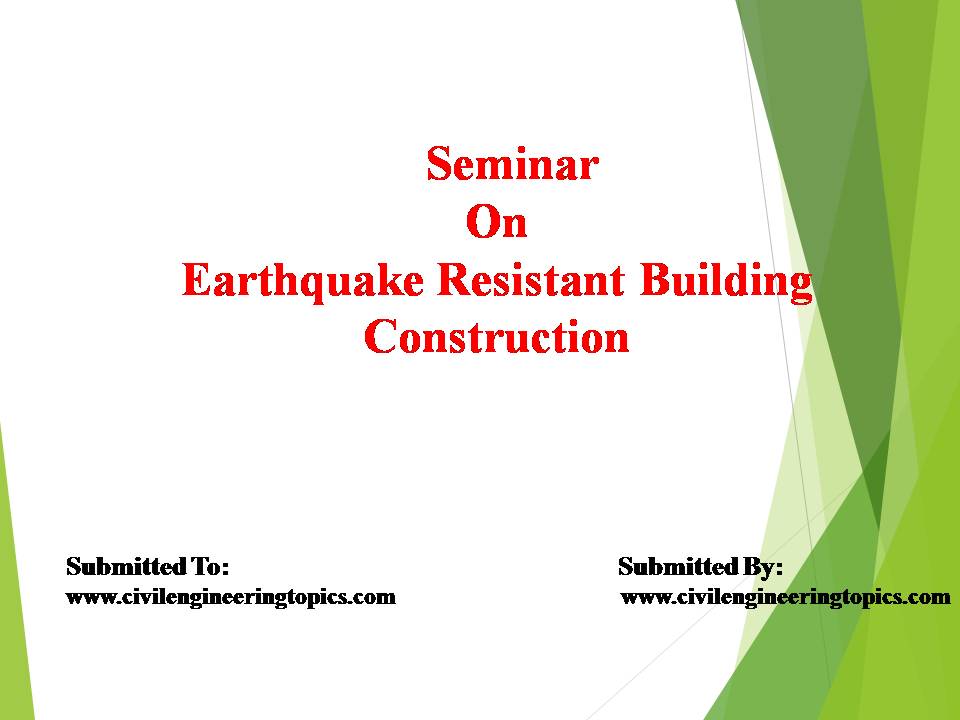 earthquake resistant building case study ppt