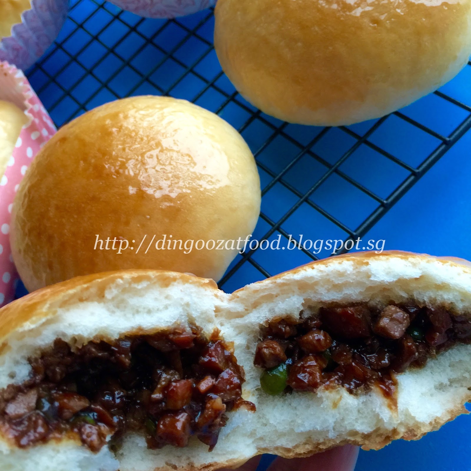 Miki's Food Archives Baked BBQ Pork Bun (aka Char Siew Bun) 叉烧餐包