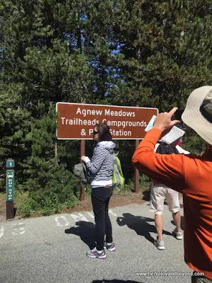 Agnew Meadows shuttle stop at Devils Postpile National Monument in Mammoth Lakes, California