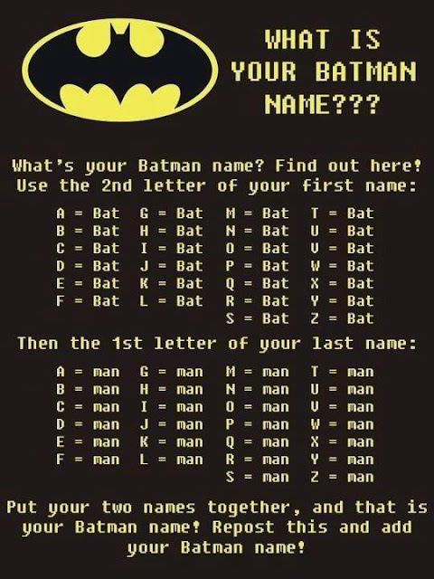 Geek Jokes: Nah nah nah Batman name game.