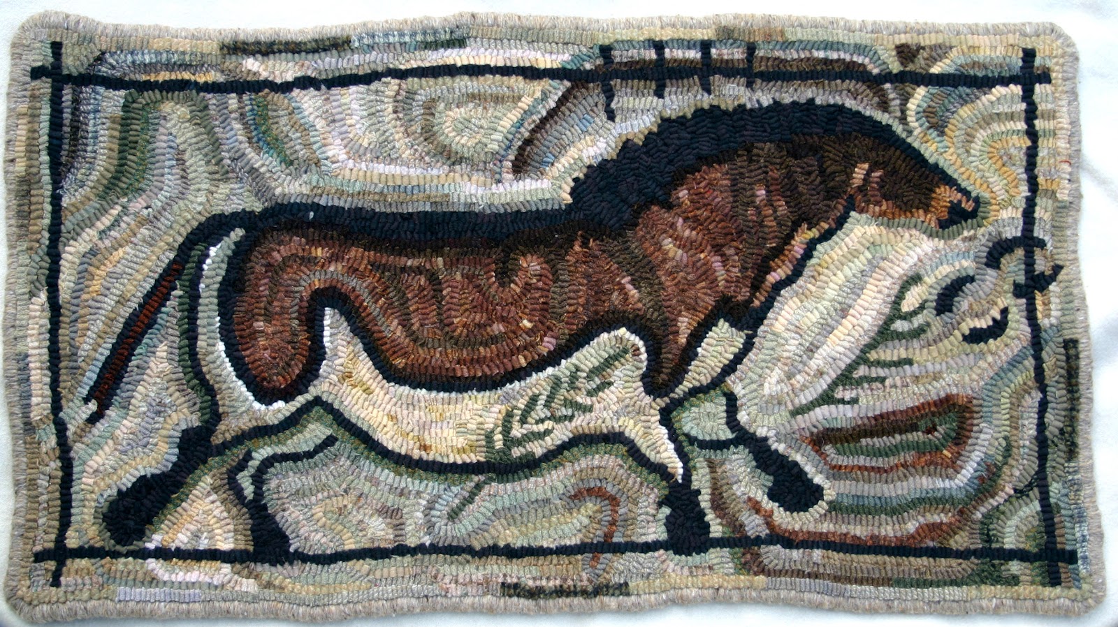 Mouse Droppings: Cave Horse Hooked Rug