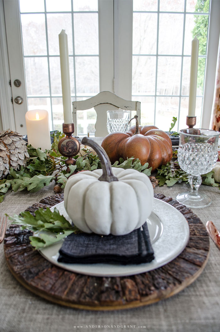 Five basic tips to help you set an interesting Thanksgiving table using what you already have.  | www.andersonandgrant.com