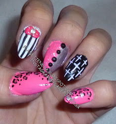 nail cross nails stiletto designs almond sliver pink acrylic pastel goth