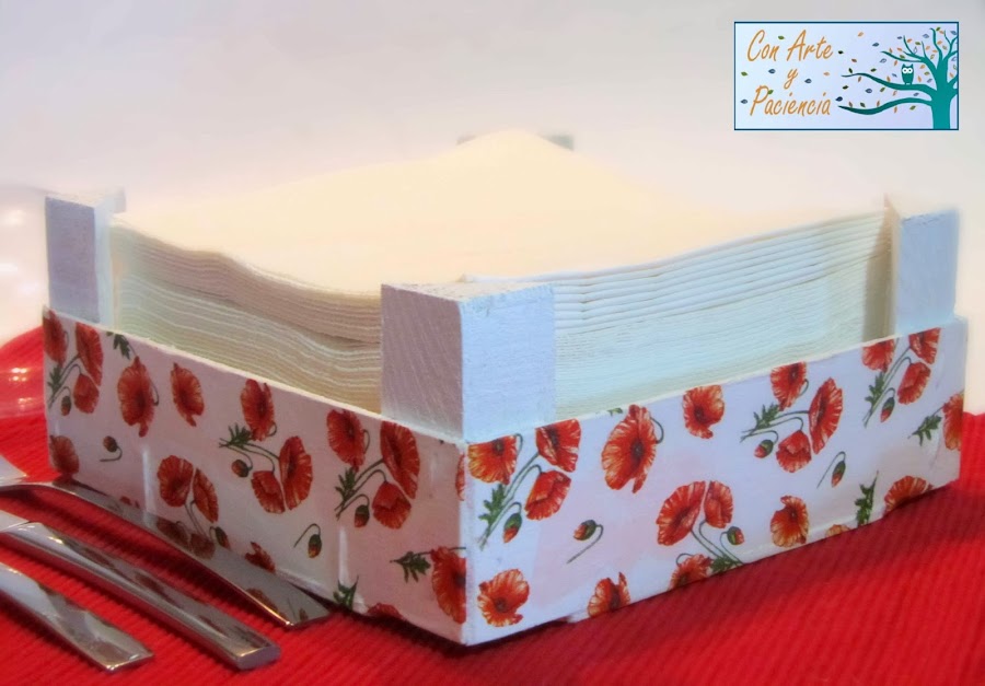Servilletero decoupage Con Arte y Paciencia