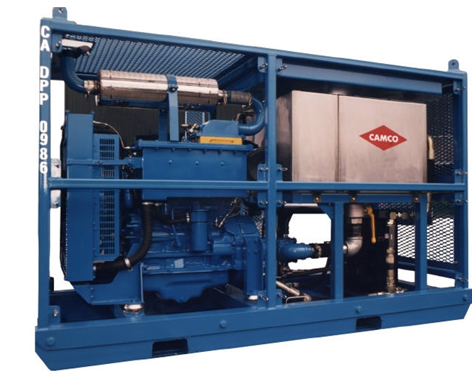 Slickline Power Pack is usually a hydraulically drive unit powered by a diesel engine. The engine provide power to drive hydraulic oil and by special hose, the hydraulic power will move the drum at winch.