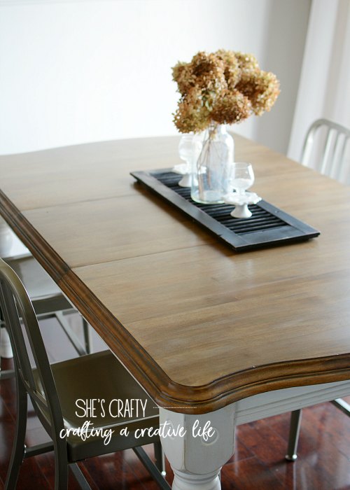 She's Crafty How to Strip and Stain a dining room table