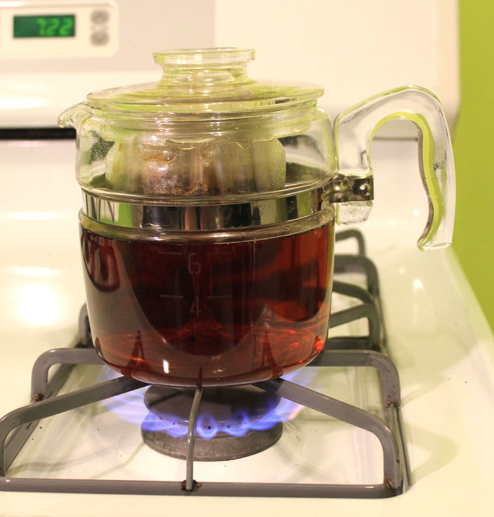 Making Coffee in a Pyrex Flameware Percolator for THE FIRST TIME! 