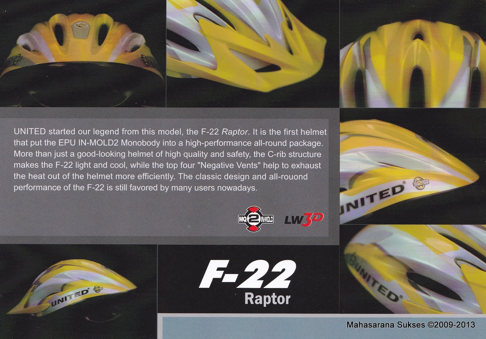 tokosarana™ Mahasarana Sukses™ United Component F22 Raptor Bike Helmet